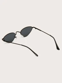 1副女士猫眼形时尚眼镜，金属镜框，适合日常佩戴和装饰，街头风沙滩配饰，女士眼镜，基础款時尚眼鏡，秋冬季女士服装，商务休闲装，夏季海滩度假、户外活动、旅行的理想礼物 - 深灰色 - 查看 4