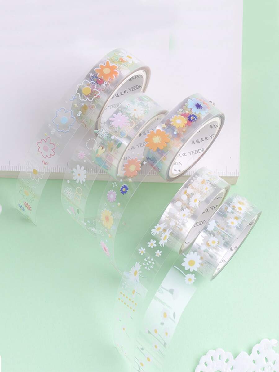 5 miếng dán trang trí trong suốt hoa văn dễ thương cho đồ thủ công tự làm, Gói quà, Đồ dùng làm sổ lưu niệm, Tạp chí Bullet, Người lập kế hoạch, Trang trí tiệc - Nhiều màu - Xem 1