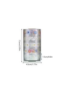 5 miếng dán trang trí trong suốt hoa văn dễ thương cho đồ thủ công tự làm, Gói quà, Đồ dùng làm sổ lưu niệm, Tạp chí Bullet, Người lập kế hoạch, Trang trí tiệc - Nhiều màu - Xem 3