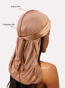 素色頭巾帽 - 卡其色 - 查看 4