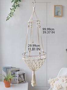 Một giỏ treo mèo dệt tay - Màu be - Xem 6