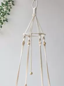 Một giỏ treo mèo dệt tay - Màu be - Xem 8