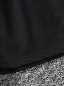 Manfinity Homme Men Solid Drawstring Waist Shorts Going Out Plain Black Casual Sweat Shorts, For Husband, Boyfriend Gifts - Black - View 5