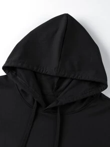 Manfinity Homme Men Colour-block Slogan Embroidery Drawstring Hoodie - Multicolor - View 4