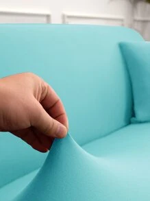 1pc Solid Color Sofa Slipcover - Mint Blue - View 2