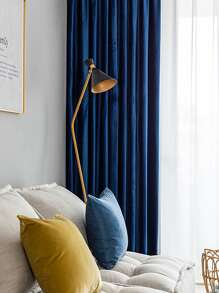 1入組意大利語絲絨華麗復古藍色裝飾窗簾,現代風格,完美適用於客廳,臥室,門和窗戶裝飾 - 寶藍色 - 查看 6