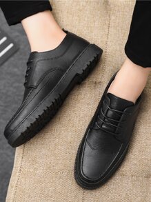 男士前綁帶牛津鞋 - 黑色 - 查看 3