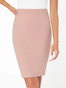 BizChic Solid Pencil Skirt - Dusty Pink - View 4