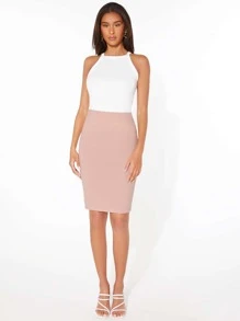 BizChic Solid Pencil Skirt - Dusty Pink - View 5
