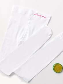 Toddler Girls Solid Tights - White - View 3