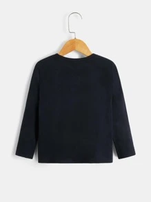 SHEIN Toddler Boys Plaid Print Colourblock Tee - Multicolor - View 2