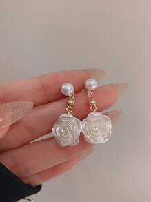 Đồ trang trí Ngọc Trai giả Hoa Thả hoa tai - Nhiều màu - Xem 2