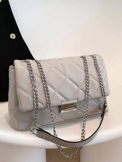 CONTAINEVERY حقيبة مربعة خفيفة الوزن، كاجوال للأعمال، بسيطة مبطنة بسلسلة مربعة من الجلد الناعم حقيبة كروس للفتيات المراهقات والنساء وطلاب الجامعات والمبتدئين والعمال ذوي الياقات البيضاء مثالية للمكتب والعمل والأعمال التجارية والتنقل في الهواء الطلق والسفر والنزهات