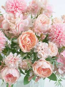 1/3PCS 人造牡丹花绣球、混合花、塑料花丝布、玫瑰花蕾、生日派对、聚会、装饰、婚礼花篮、新娘手捧花、家居装饰、餐厅、卧室、窗台装饰、花瓶装饰、情人节礼物、新年装饰、户外花园、开学季 - 彩色 - 查看 5