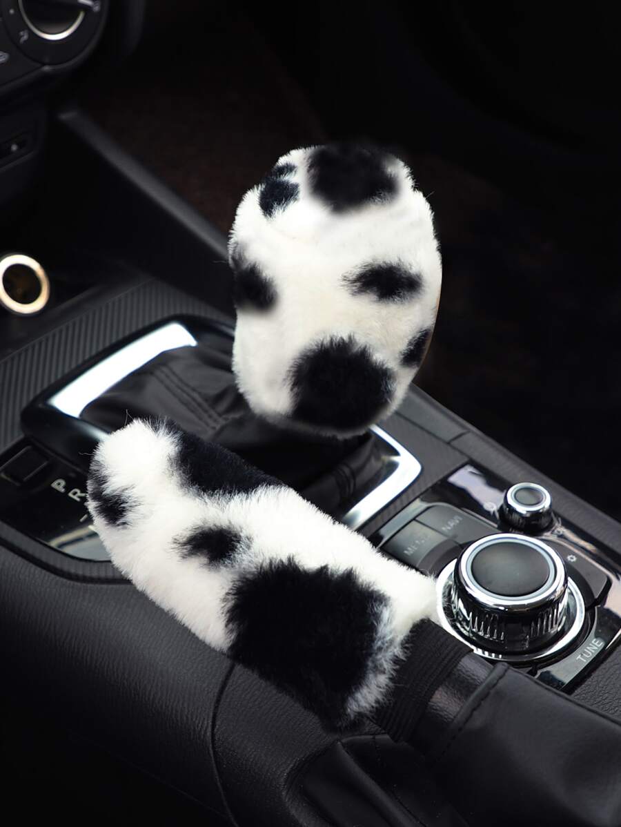 2 cái bò in bông phanh tay và nắp sang số - Đen và trắng - Xem 1