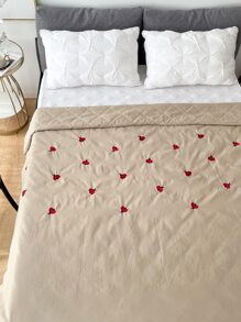 Khăn trải giường thêu bọ rùa - Màu Khaki - Xem 4