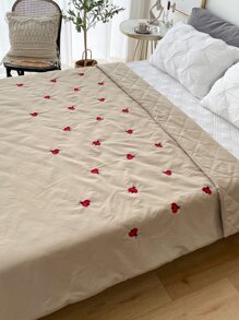 Khăn trải giường thêu bọ rùa - Màu Khaki - Xem 5