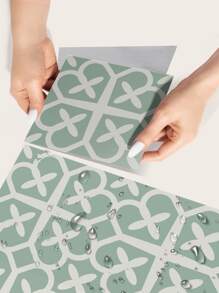 9PCS Waterproof Anti-Slip Flower Tile Stickers Self Adhesive Simple Printed Floor Stickers Kitchen And Bathroom Decoration Moisture Resistant Wall Stickers, 7.87x7.87/11.81X11.81/15.75X15.75inch Three Sizes To Choose From,Stickers,Wall Decal, Vinyl Decal For Home Decorations,Spring Decoration Items Refresh Your Home,Rama Decoration Stickers - Multicolor - View 2