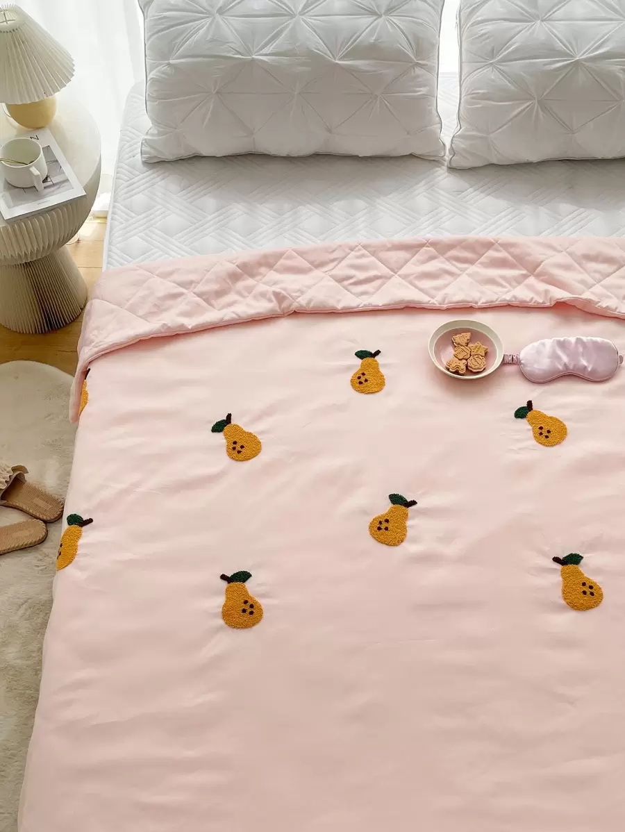 梨刺繡床單 - 粉色 - 查看 1