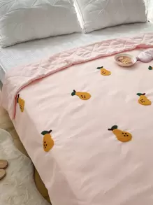 梨刺繡床單 - 粉色 - 查看 3