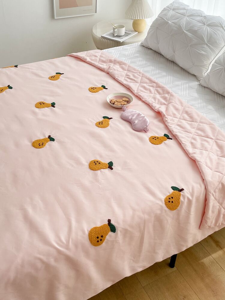 梨刺繡床單 - 粉色 - 查看 6