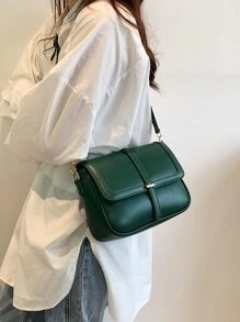 Lightweight,Business Casual Metal Detail Flap Square Bag For Teen Girls Women College Students,Rookies & White-Collar Workers Perfect For Office,College,Work ,Business,Commute,Outdoors, Travel, Outings