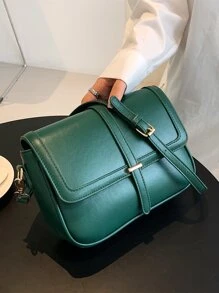 Lightweight,Business Casual Metal Detail Flap Square Bag For Teen Girls Women College Students,Rookies & White-Collar Workers Perfect For Office,College,Work ,Business,Commute,Outdoors, Travel, Outings