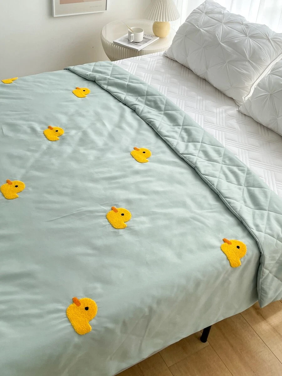 Chăn ga gối thiết kế vịt - màu xanh lá - Xem 1