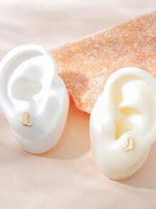 靴子設計耳釘 - 金黃色 - 查看 1