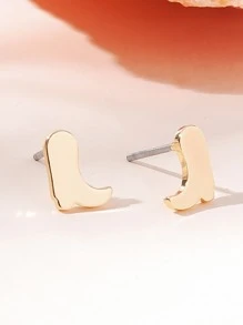 靴子設計耳釘 - 金黃色 - 查看 2