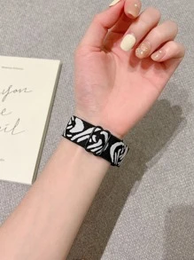 Correa de reloj compatible con Apple Watch tejido nailon - Blanco y Negro - Ver 5