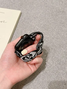 Correa de reloj compatible con Apple Watch tejido nailon - Blanco y Negro - Ver 6