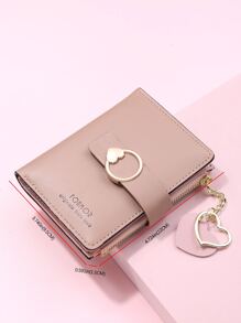 FONMOR Heart Decor Small Wallet - Brown - View 6