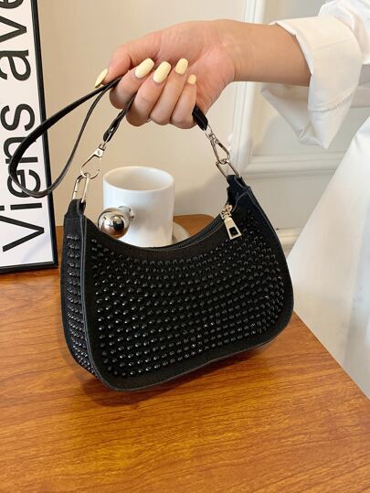 Mini Glitter Rhinestone Decor Evening Bag