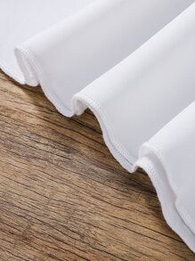 SHEIN Blusa Y Pantalones Para Niña Preadolescente Con Dobladillo De Volantes De Dos Tonos - Azul y blanco - Ver 5