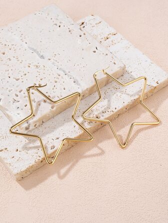 Star Decor Hoop Earrings