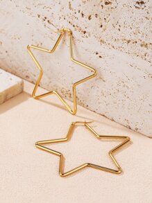Star Decor Hoop Earrings