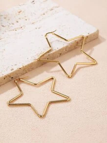 Star Decor Hoop Earrings