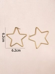 Star Decor Hoop Earrings