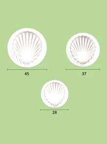 3 peças molde de mola de concha decoração de bolo simulação molde de cozimento molde de fondant fácil de limpar e desmoldar - Branco - Ver 3