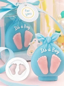 2 pièces Moule en forme de pieds de bébé 3D Moule à biscuits en pâte à sucre au chocolat DIY Ustensile de cuisson Outils de décoration de gâteau artisanal