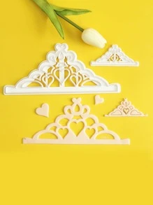 2pcs Crown-Shaped Plastic Candy Cutters For Cake Decorating Fondant/Cake Decoration Tool Chocolate/Gum Paste Mold - White - View 7