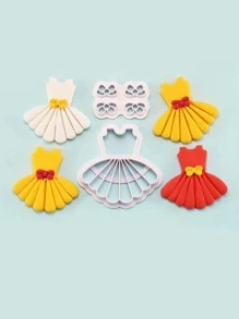 2入組連衣裙和蝴蝶結形狀餅乾模具 - 白色 - 查看 3