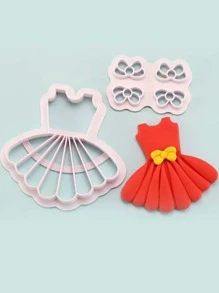 2入組連衣裙和蝴蝶結形狀餅乾模具 - 白色 - 查看 4