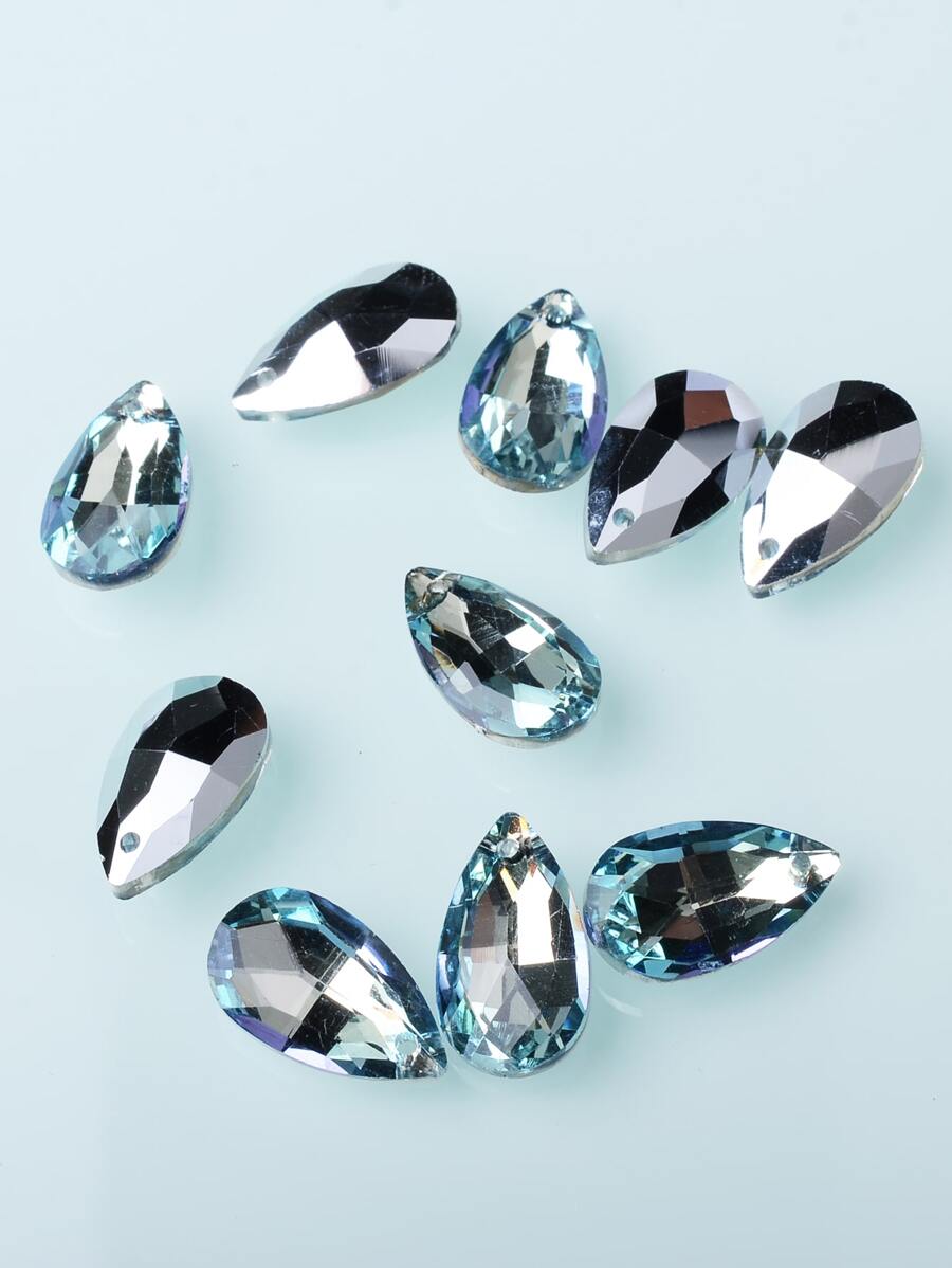 10入組水滴DIY首飾配件 - 霧霾藍 - 查看 1
