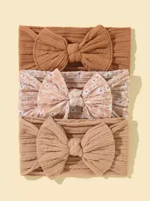 3pcs Baby Bow Decor Headband - Multicolor - View 1
