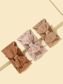 3pcs Baby Bow Decor Headband - Multicolor - View 3