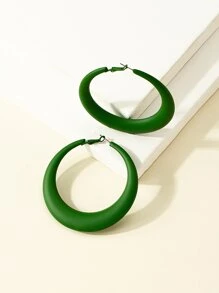 1 对女士畅销镂空魅力大号印花珐琅耳环，适合日常佩戴 - 綠色 - 查看 3