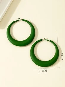 1 对女士畅销镂空魅力大号印花珐琅耳环，适合日常佩戴 - 綠色 - 查看 4