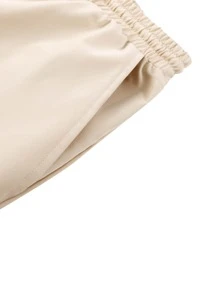 Manfinity Homme 男士素色單口袋前襯衫和短褲不帶T恤 - 卡其色 - 查看 4